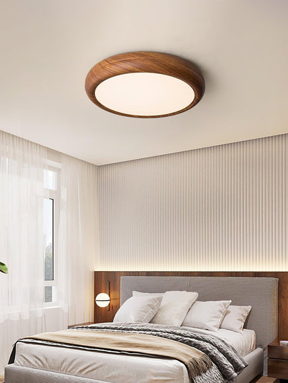 Wood Grain Round Overhead light Ceiling Lamp