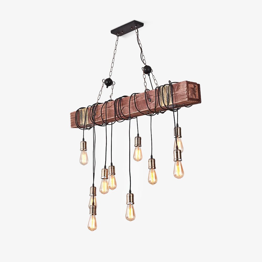 Wood Hanging Multi Electrolier Chandelier