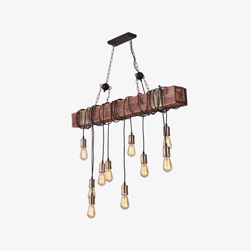 Wood Hanging Multi Electrolier Chandelier