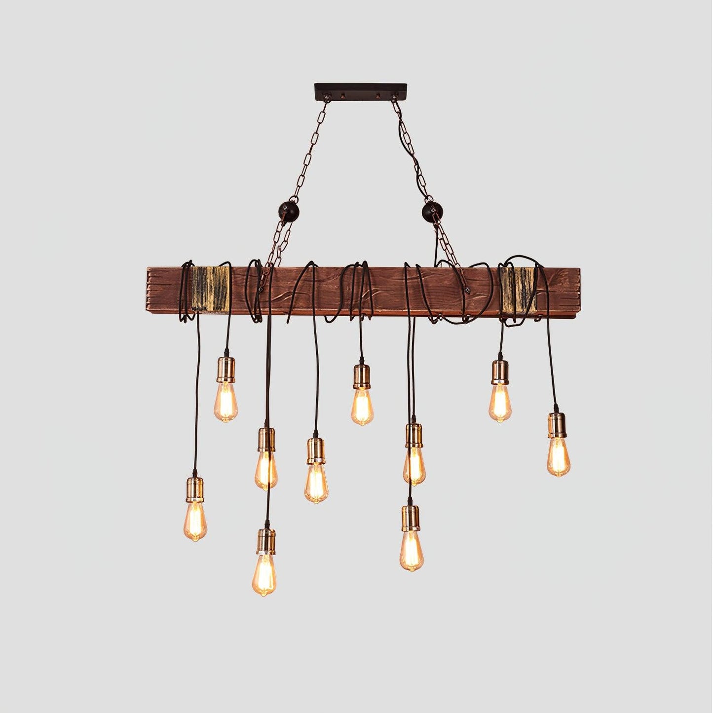 Wood Hanging Multi Electrolier Chandelier