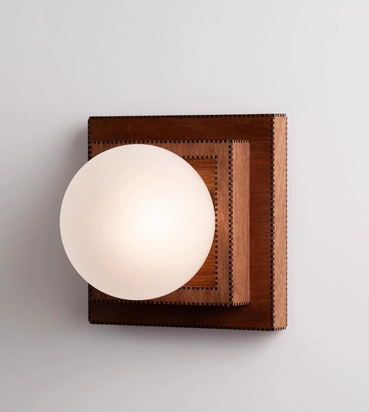 Wood Layered Globe Wall Sconce