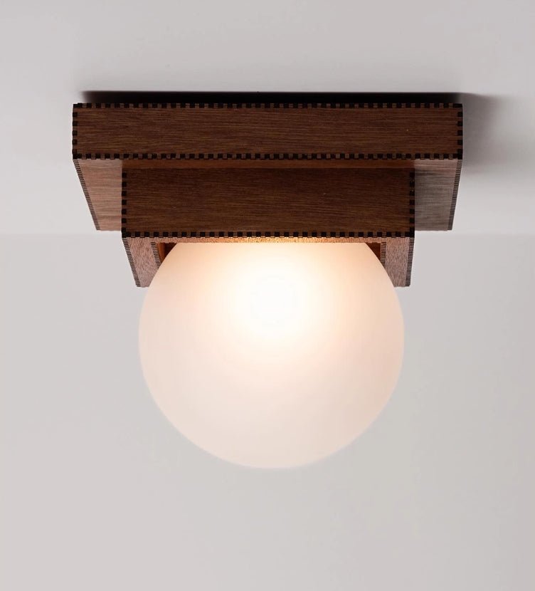 Wood Layered Globe Wall Sconce