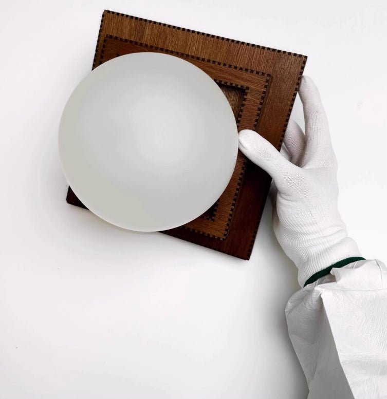 Wood Layered Globe Wall Sconce