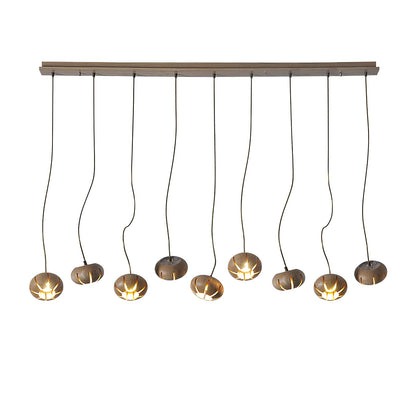 Wood Pumpkin Cluster Gasolier Chandelier