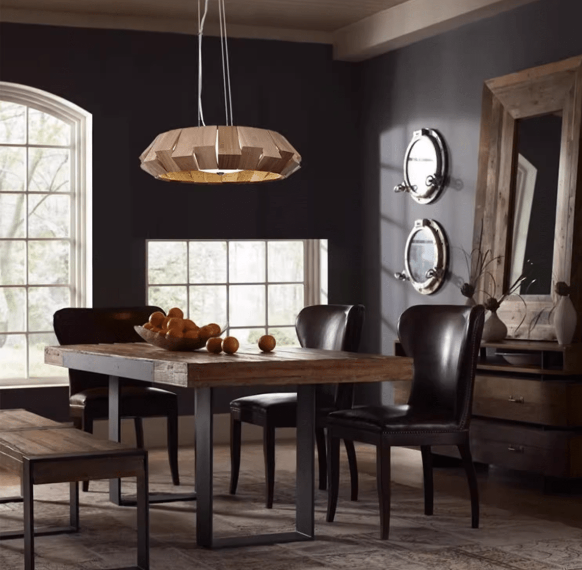 Wooden Patchwork Ring Chandelier