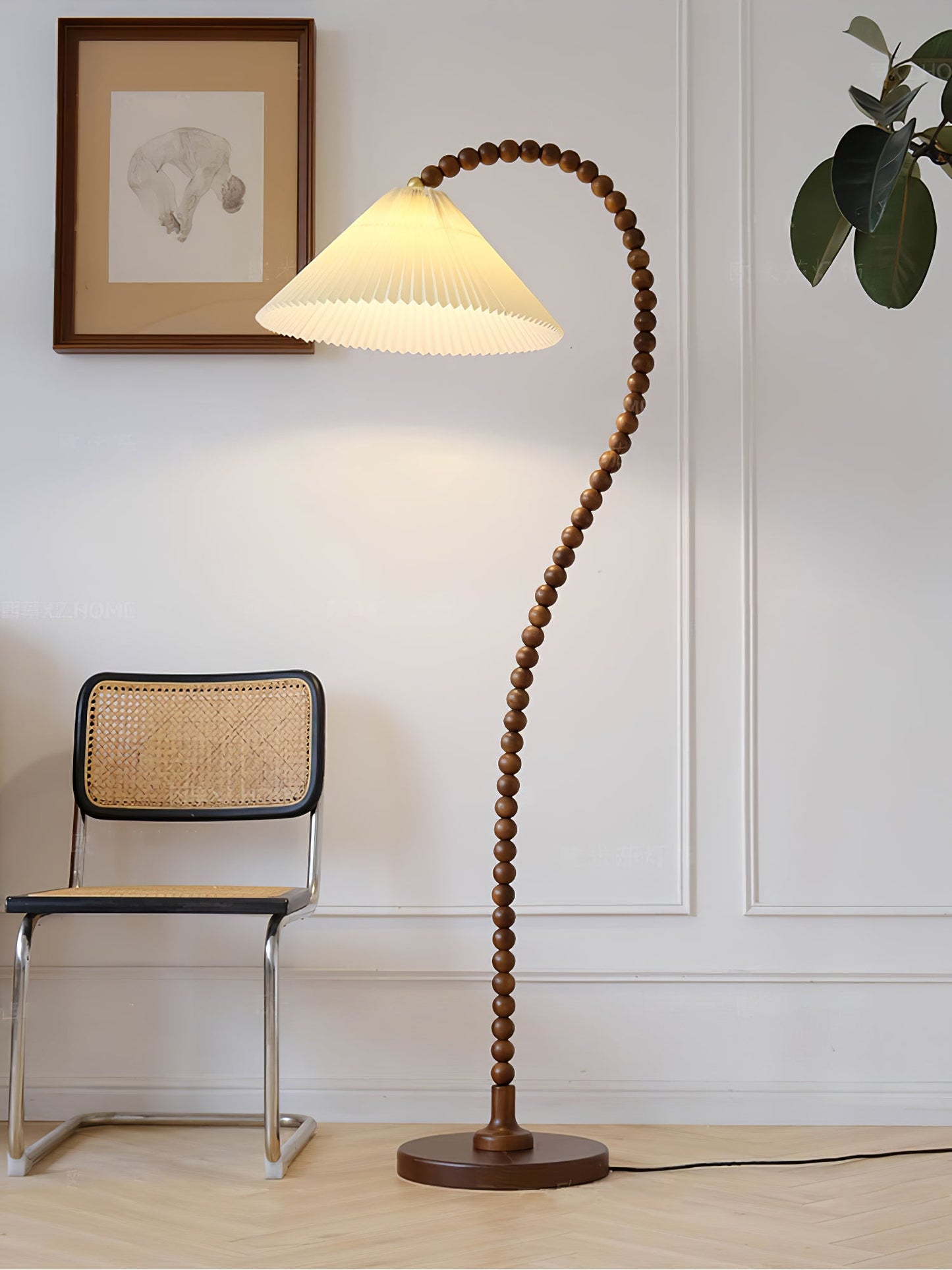 Wooden Bead Floor-mounted Lamp Floor Lamp