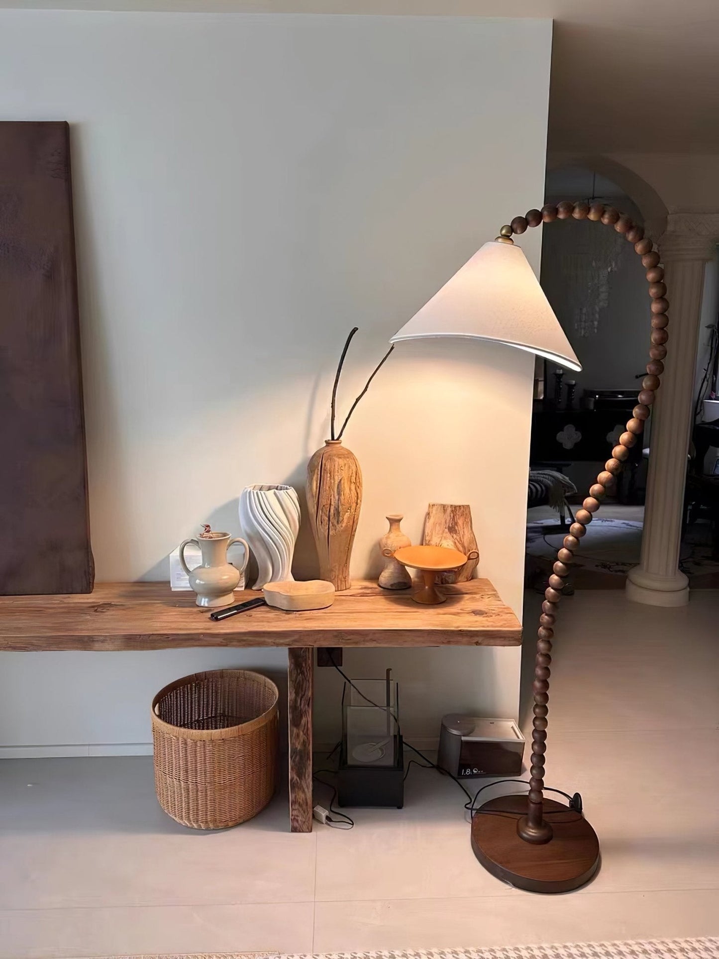 Wooden Bead Floor-mounted Lamp Floor Lamp