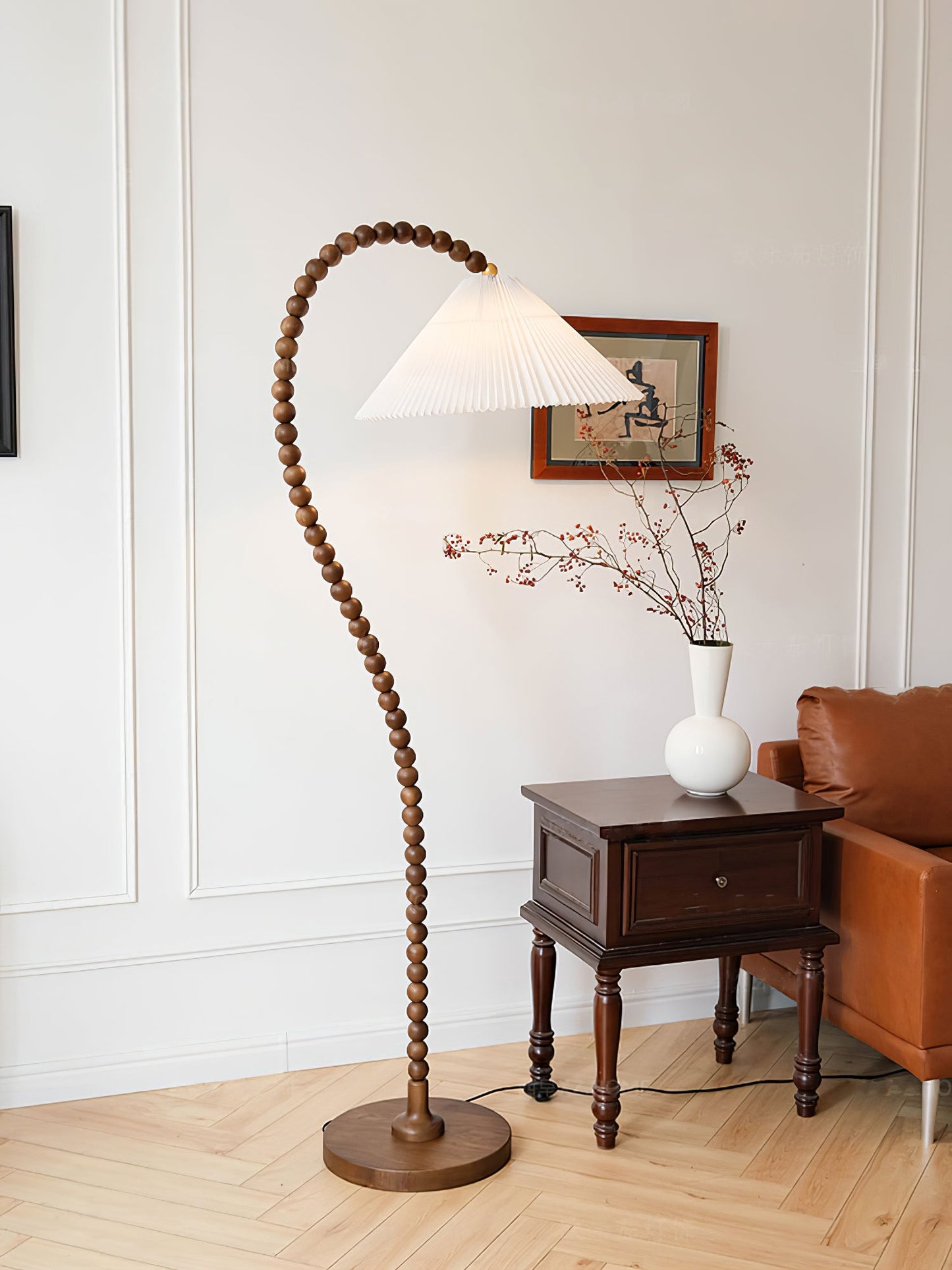 Wooden Bead Floor-mounted Lamp Floor Lamp