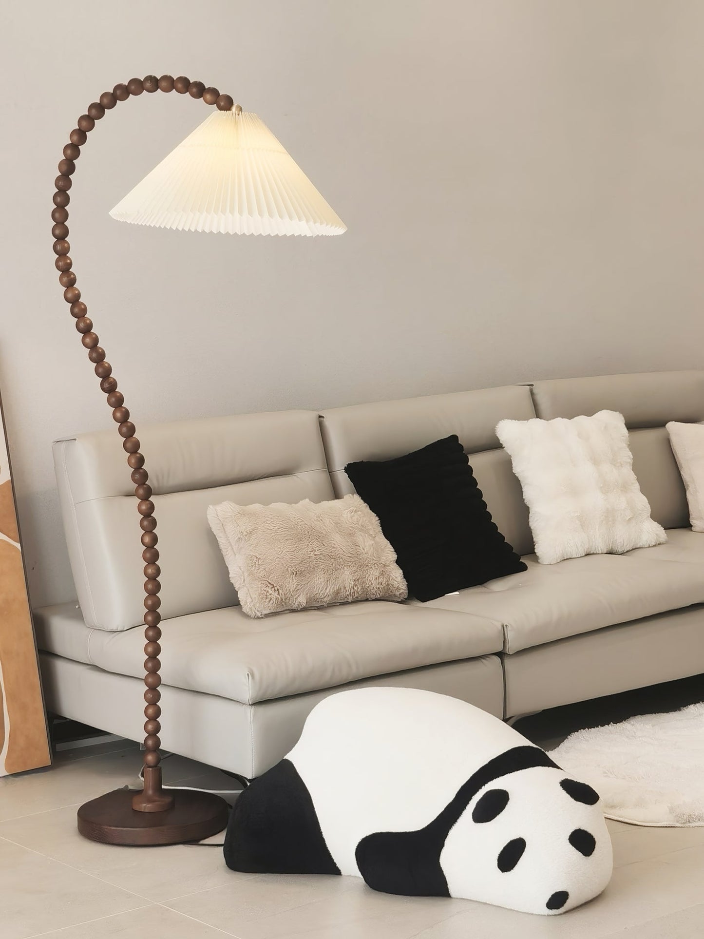 Wooden Bead Floor-mounted Lamp Floor Lamp