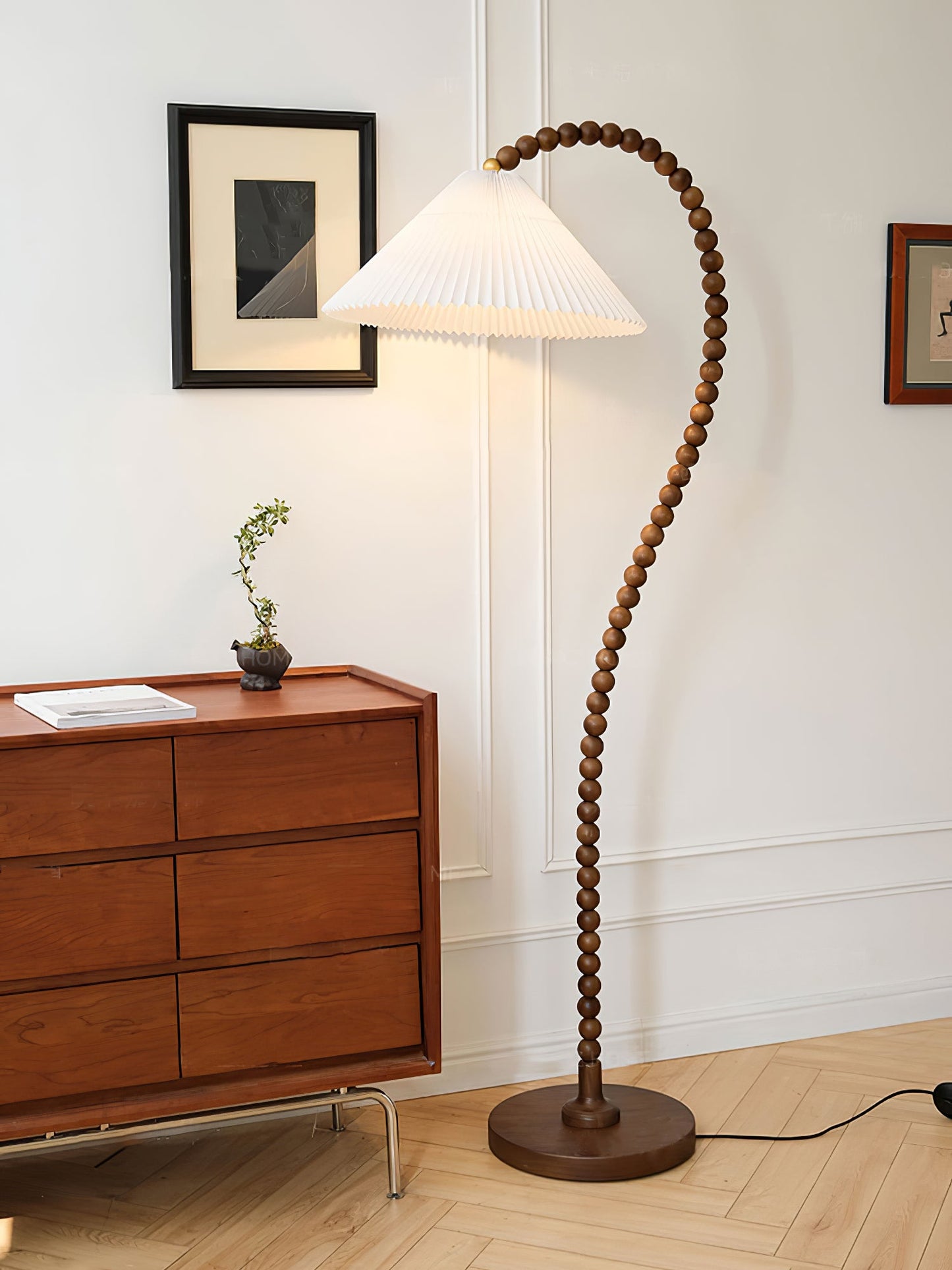 Wooden Bead Floor-mounted Lamp Floor Lamp