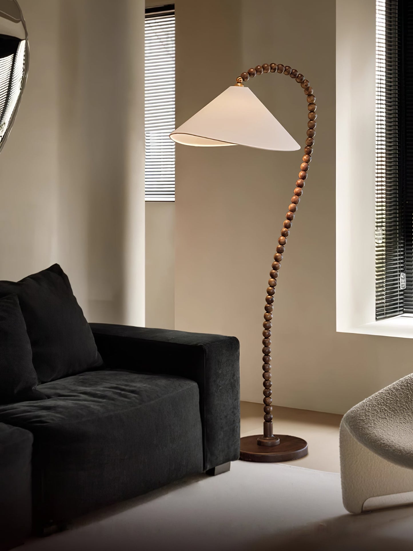 Wooden Bead Floor-mounted Lamp Floor Lamp