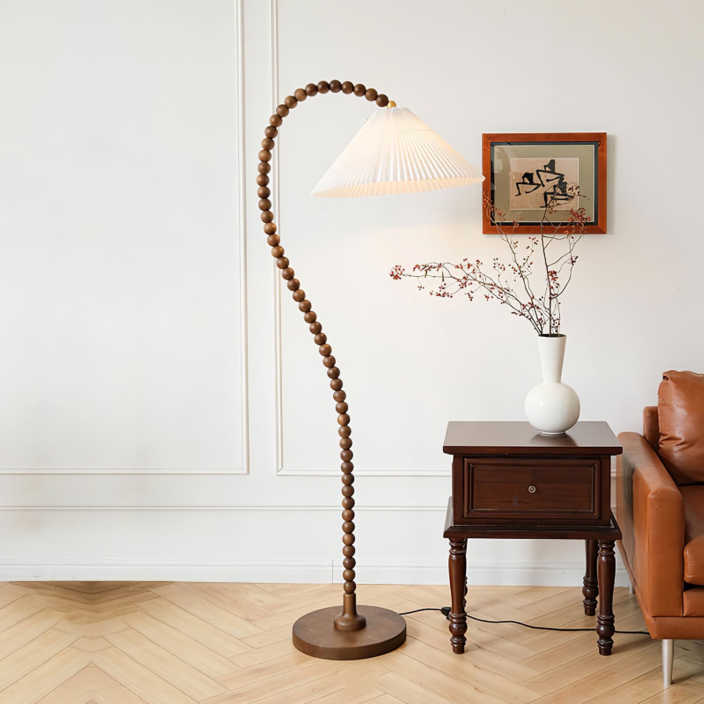 Wooden Bead Floor-mounted Lamp Floor Lamp