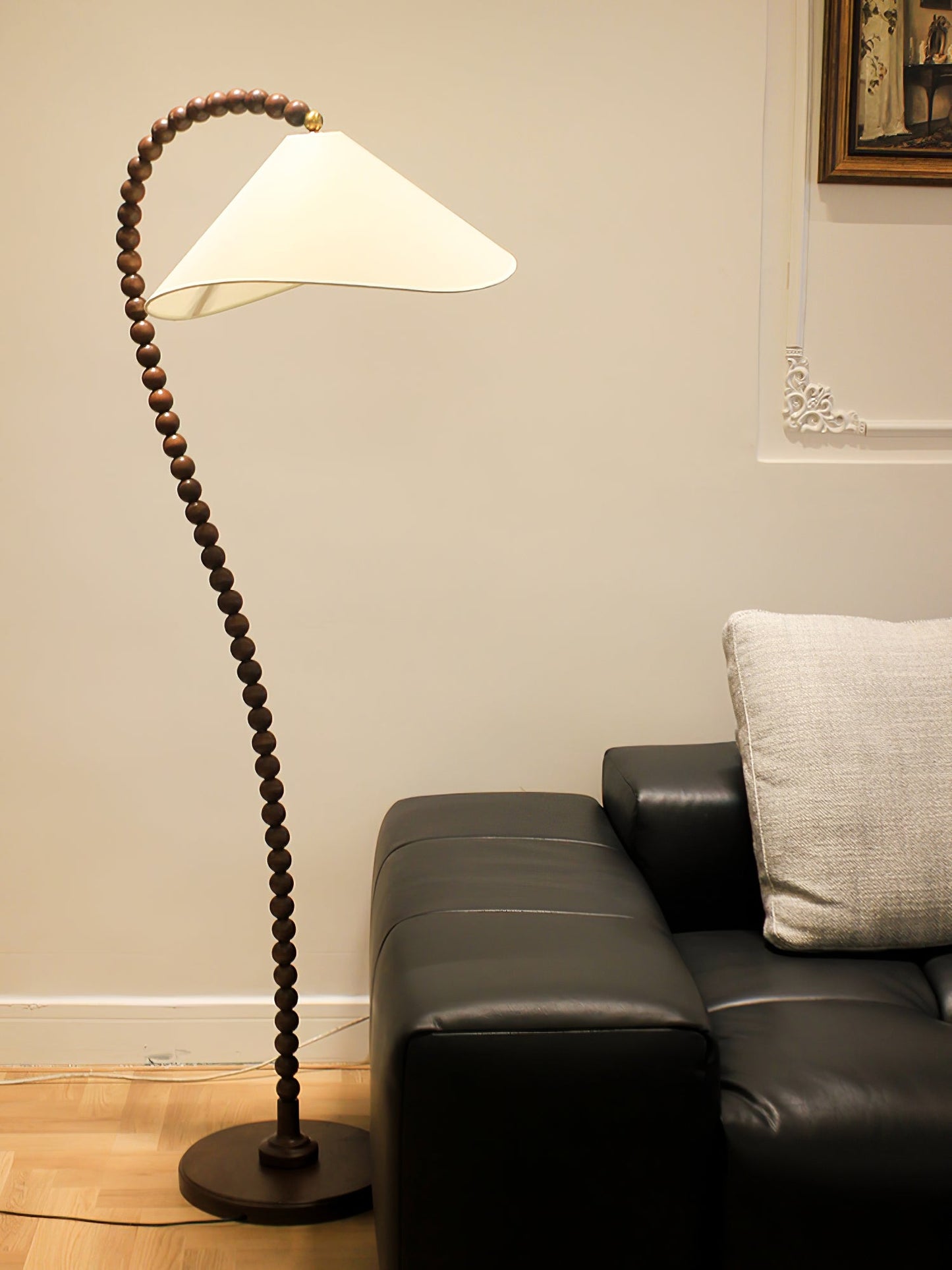 Wooden Bead Floor-mounted Lamp Floor Lamp