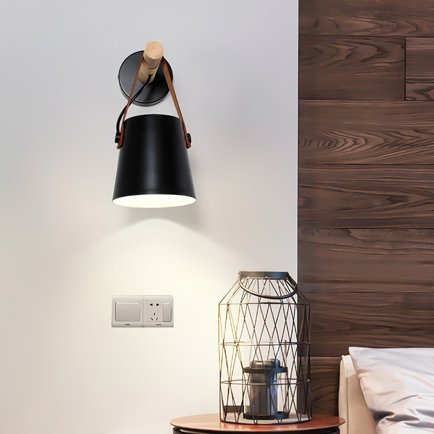 Wooden Conical Wall-mounted light Wall Light