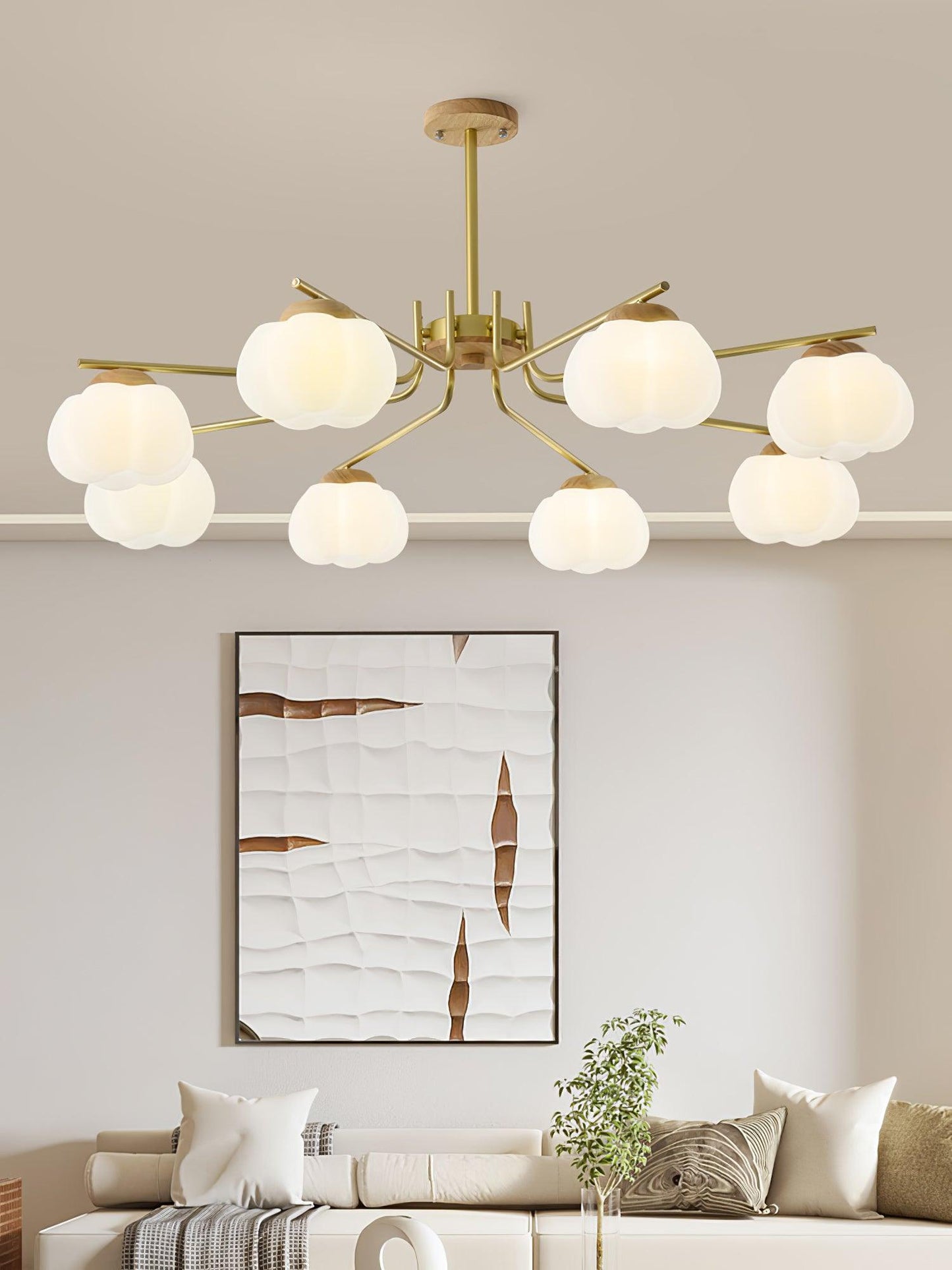 Plastic Cotton Balls Gasolier Chandelier