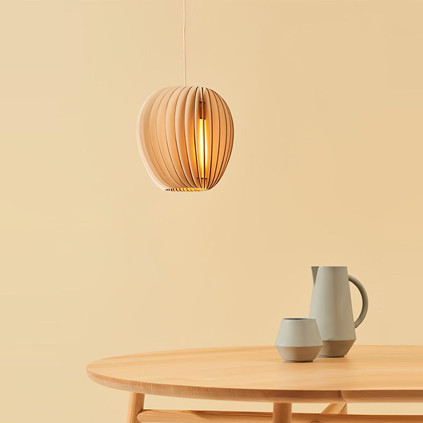 Wooden Orb Houselight Pendant Lamp