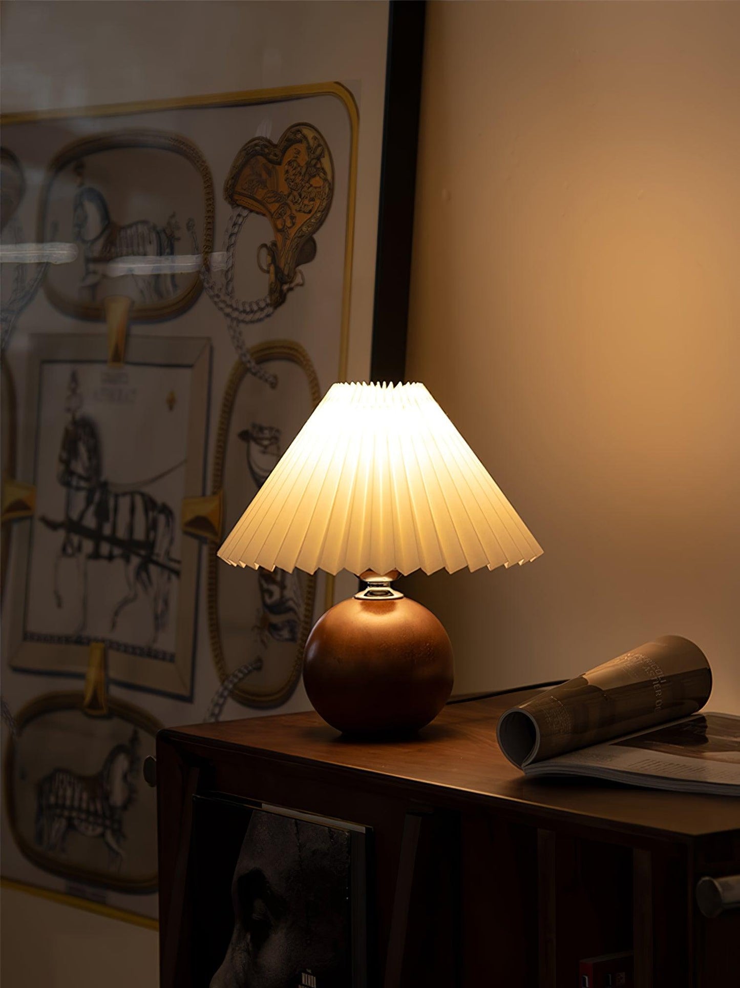 Wooden Pleated Desk lamp Table Lamp