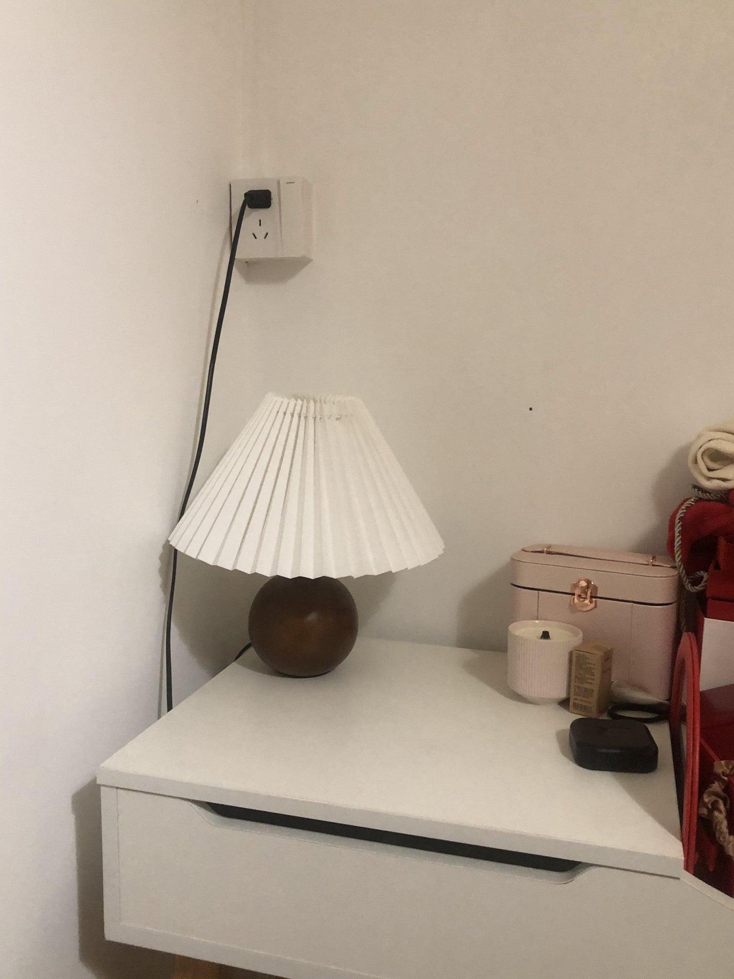 Wooden Pleated Desk lamp Table Lamp