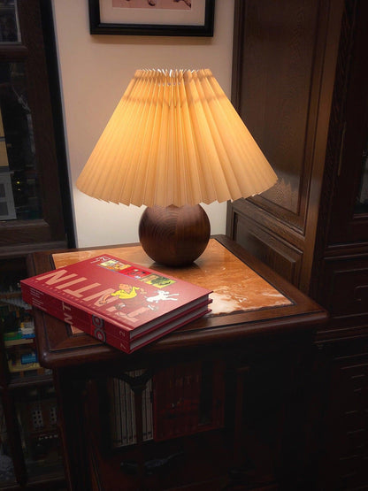 Wooden Pleated Desk lamp Table Lamp