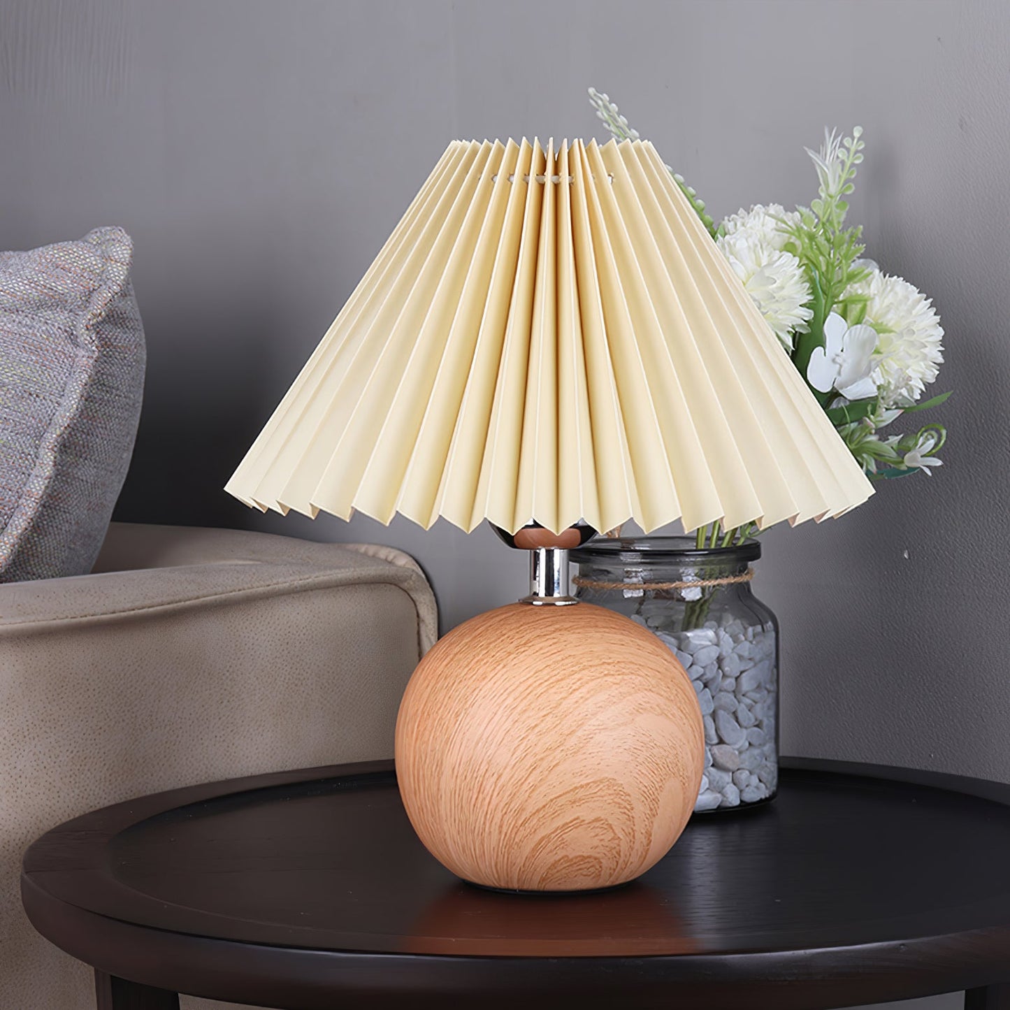 Wooden Pleated Desk lamp Table Lamp