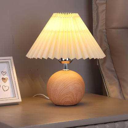 Wooden Pleated Desk lamp Table Lamp