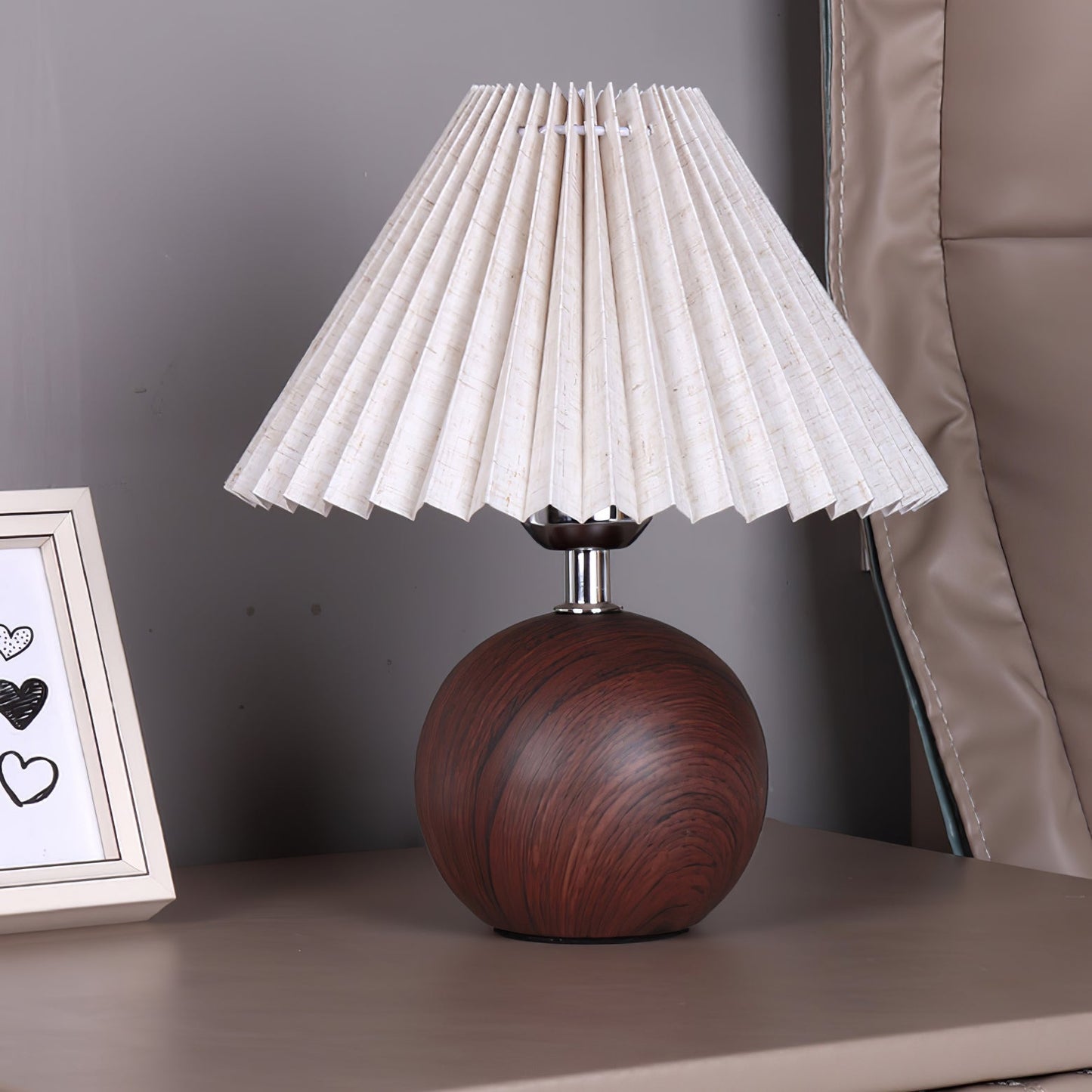 Wooden Pleated Desk lamp Table Lamp