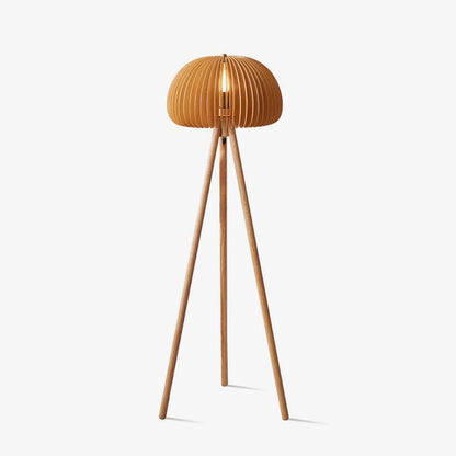 Wooden Pumpkin Uplight Lamp Floor Lamp