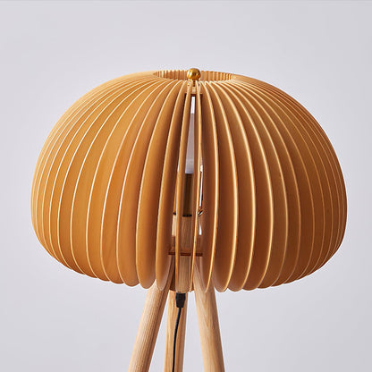 Wooden Pumpkin Uplight Lamp Floor Lamp