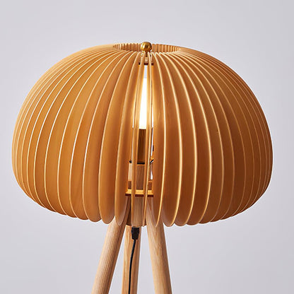 Wooden Pumpkin Uplight Lamp Floor Lamp