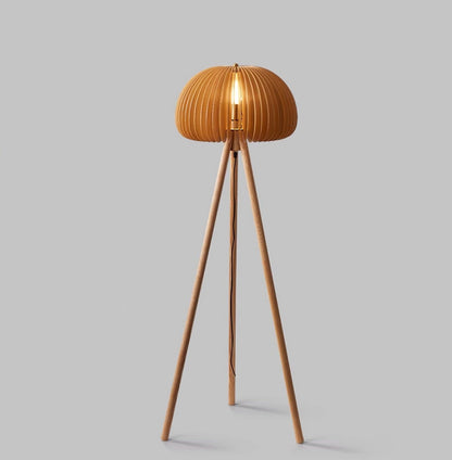 Wooden Pumpkin Uplight Lamp Floor Lamp