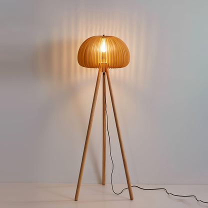 Wooden Pumpkin Uplight Lamp Floor Lamp