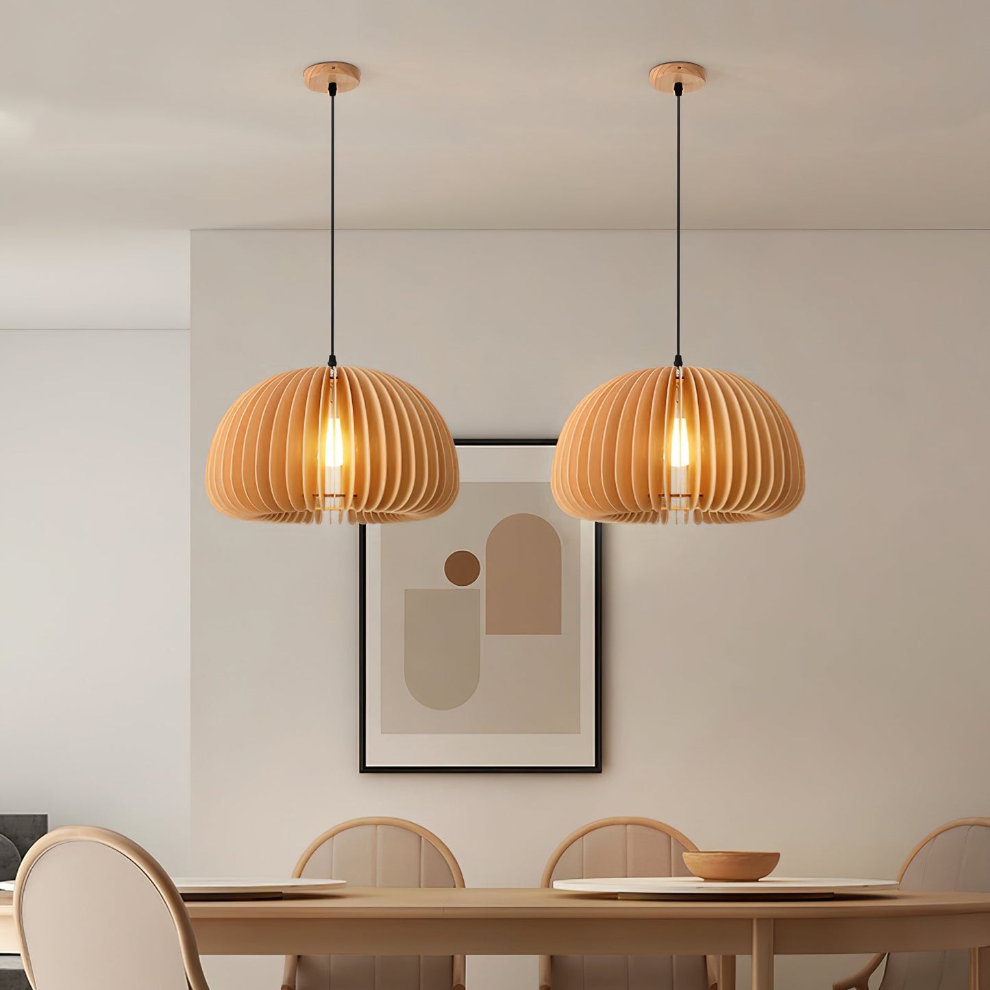 Wooden Pumpkin Ceiling light fitting Pendant Lamp