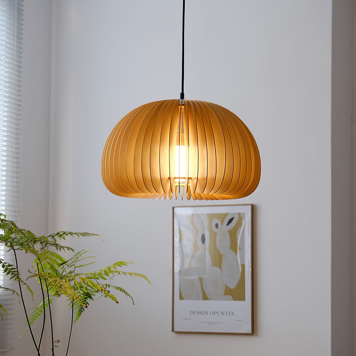 Wooden Pumpkin Ceiling light fitting Pendant Lamp