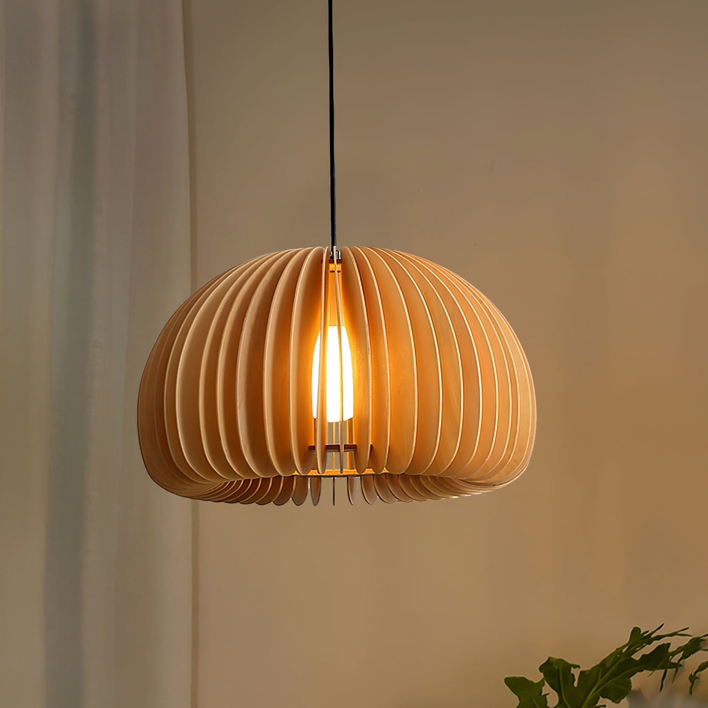 Wooden Pumpkin Ceiling light fitting Pendant Lamp