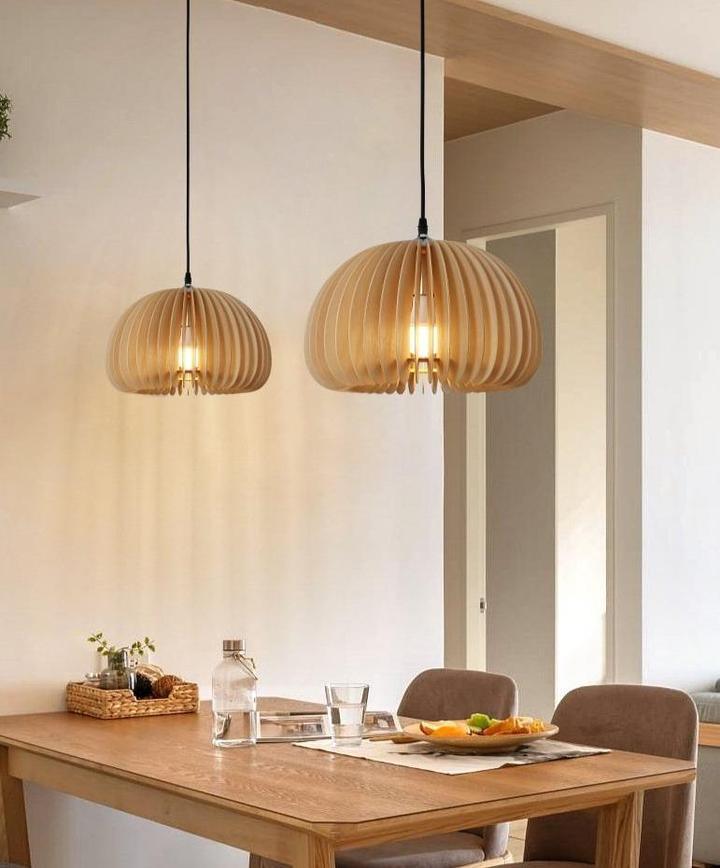 Wooden Pumpkin Ceiling light fitting Pendant Lamp