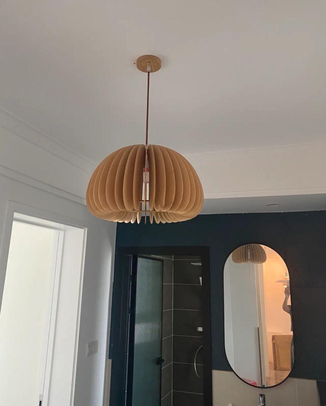 Wooden Pumpkin Ceiling light fitting Pendant Lamp