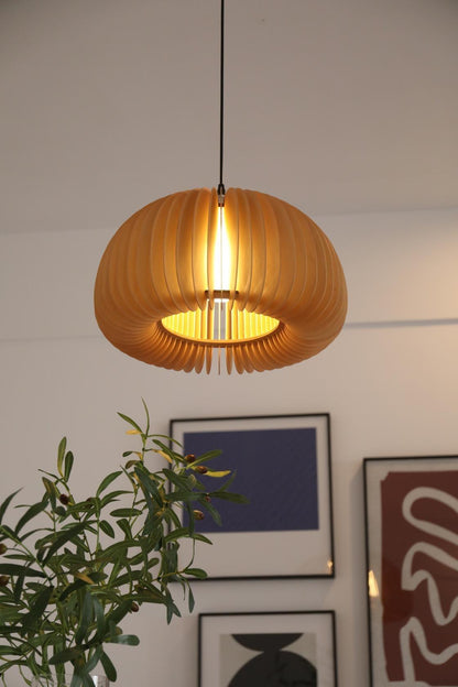 Wooden Pumpkin Ceiling light fitting Pendant Lamp