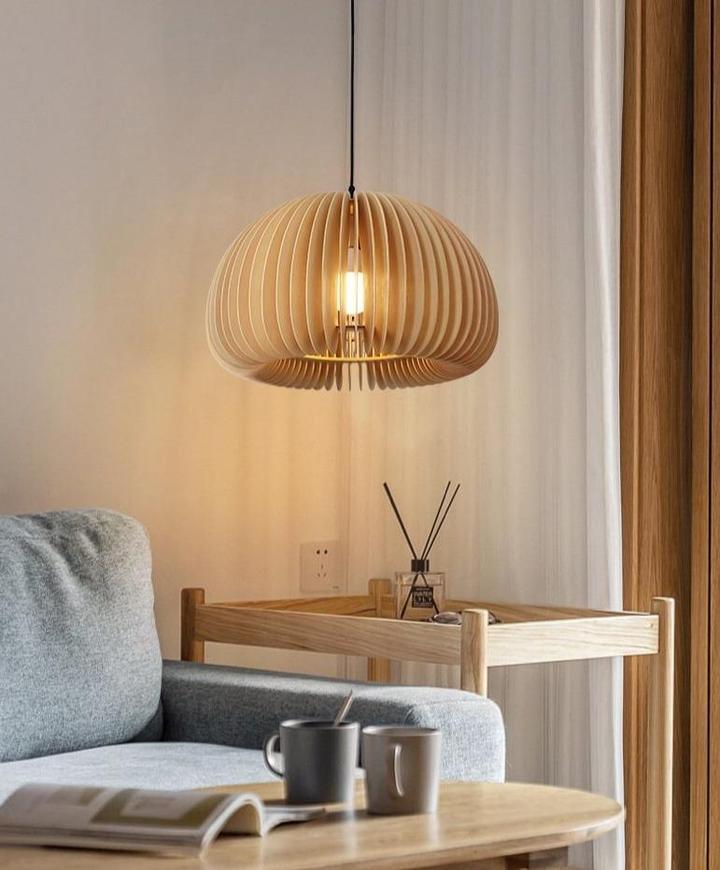 Wooden Pumpkin Ceiling light fitting Pendant Lamp