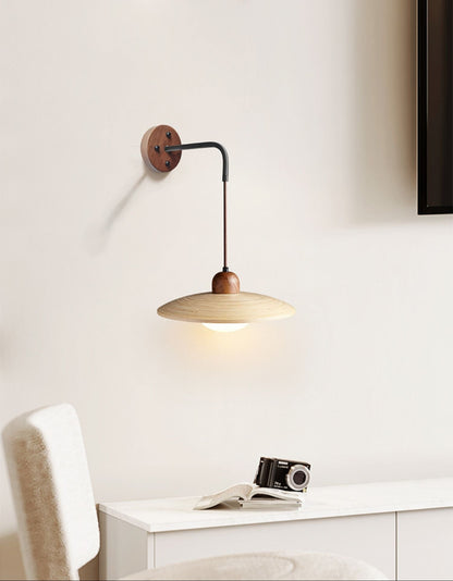Wooden Saucer Wall Sconce