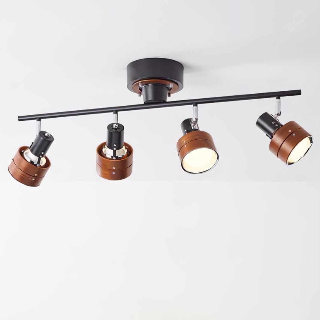 Wooden Adjustable Spot Overhead light Ceiling Lamp