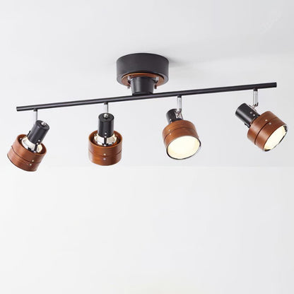 Wooden Adjustable Spot Overhead light Ceiling Lamp