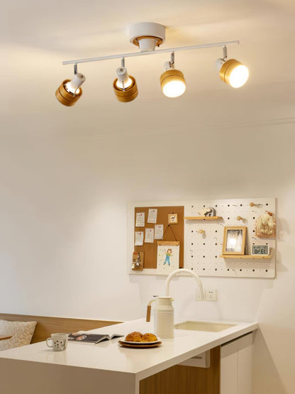 Wooden Adjustable Spot Overhead light Ceiling Lamp