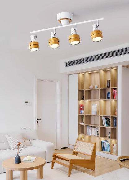 Wooden Adjustable Spot Overhead light Ceiling Lamp