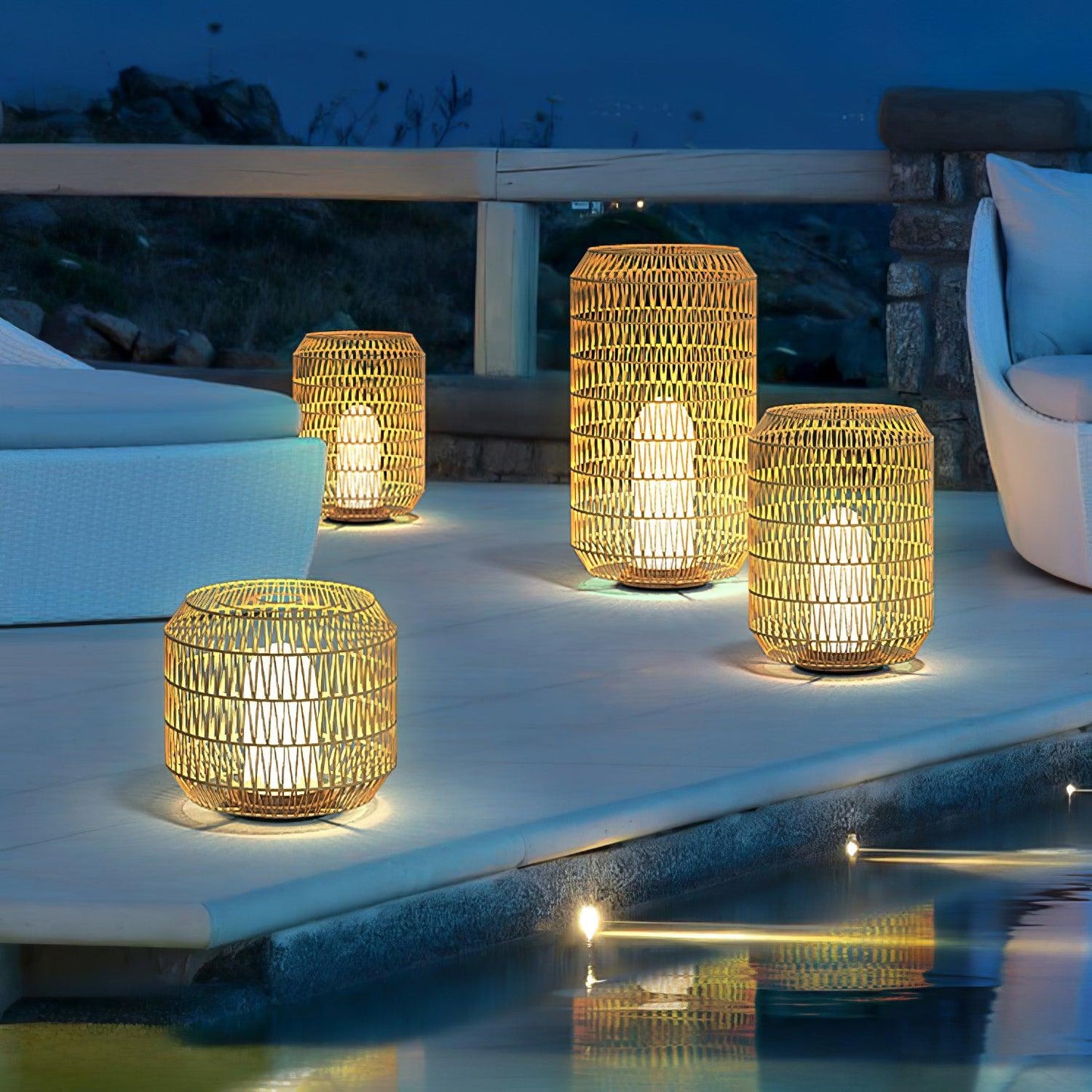 Woven Rattan Patio light Outdoor Lamp