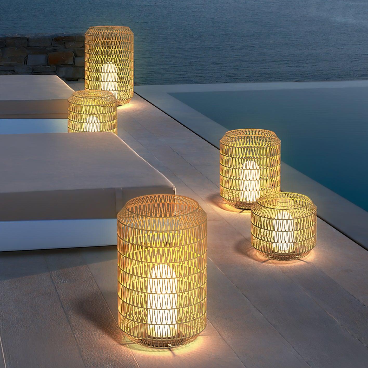 Woven Rattan Patio light Outdoor Lamp