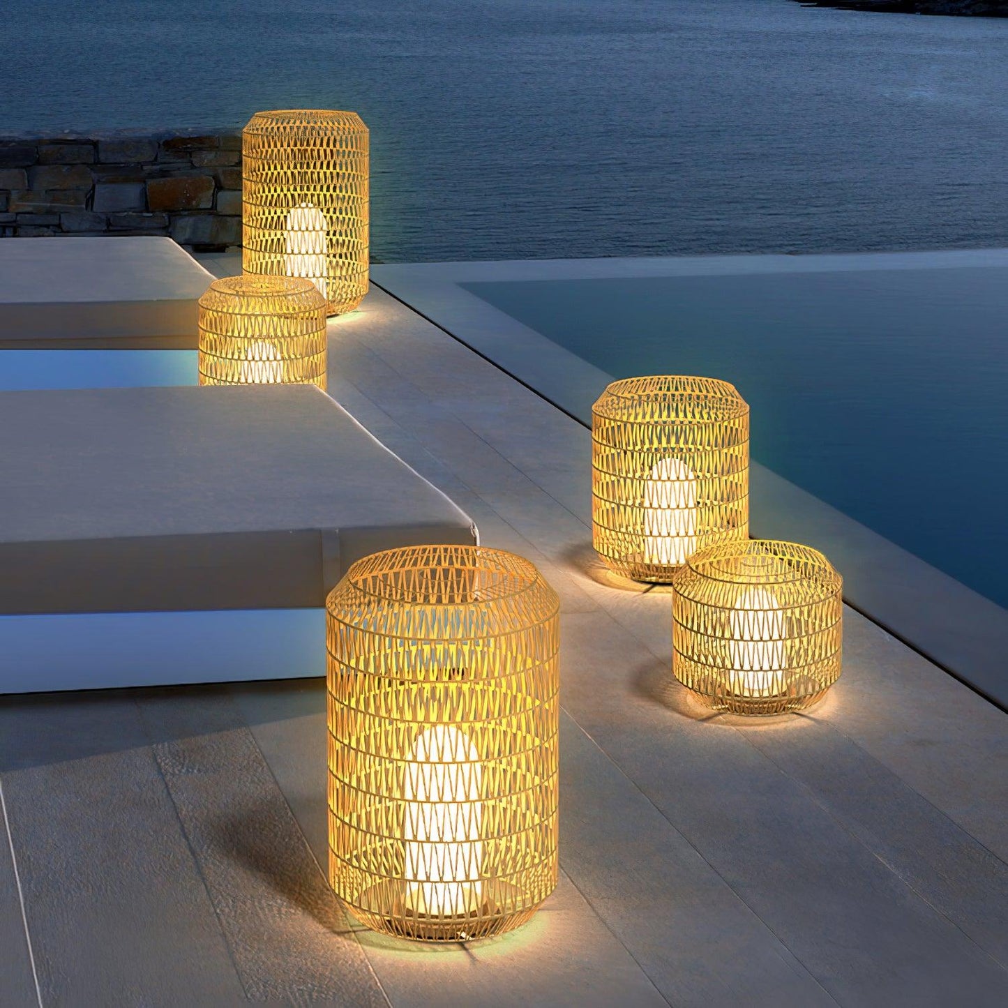 Woven Rattan Patio light Outdoor Lamp