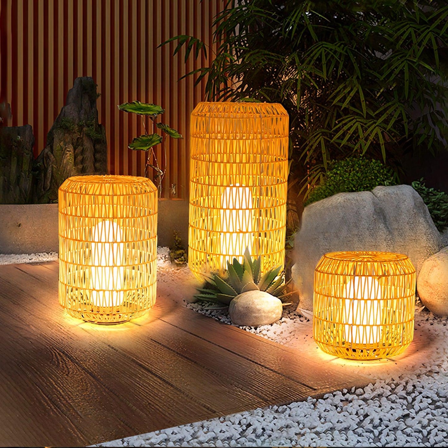 Woven Rattan Patio light Outdoor Lamp