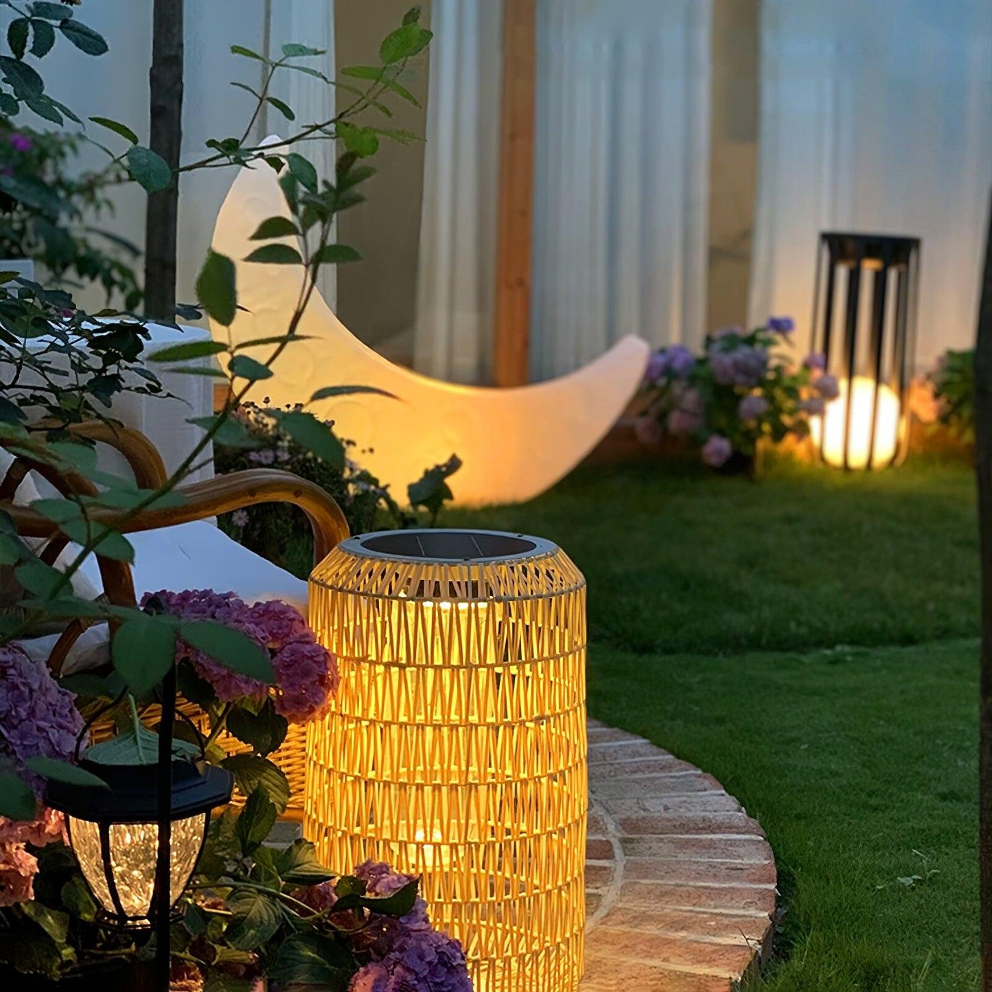 Woven Rattan Patio light Outdoor Lamp