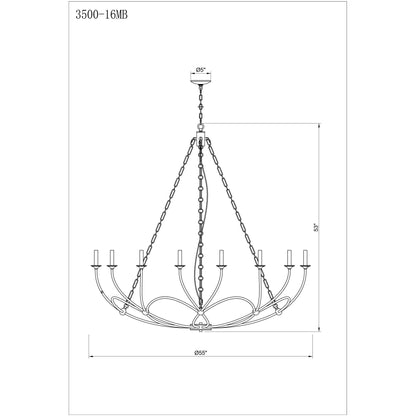 Z Lite Arabella 55 Inch 16 Light Chandelier Cp777247