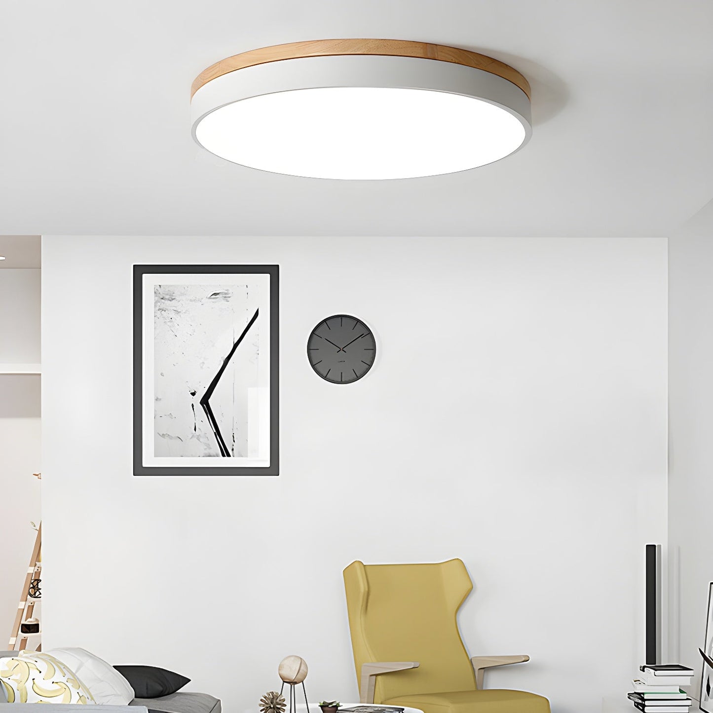 Zara Circular Wood Overhead fixture Ceiling Lamp